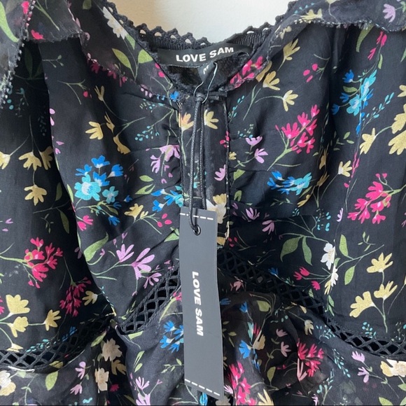 🦋 NWT Love Sam Blossom Printed Ruffle Maxi Dress - Picture 5 of 6